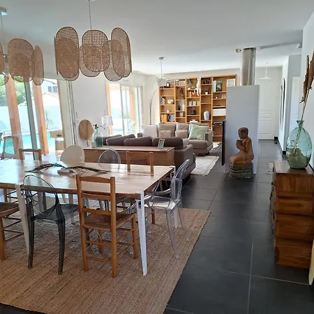 Villa_palms_mimizan_plage Jolie 12 Personnes, Piscine Chauffee Et A Pied 米尼赞海滩